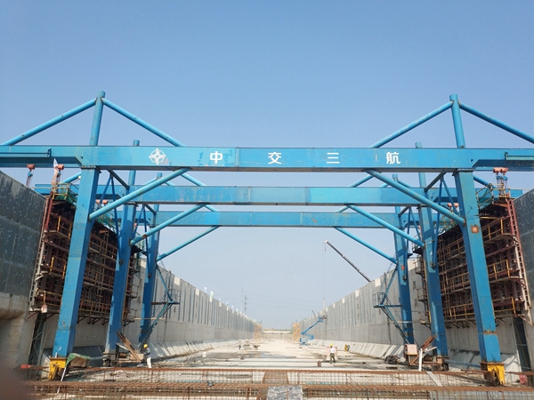 5月14日，大治河西樞紐新建二線船閘主體結構施工全部完成2-嚴坤.jpg